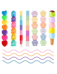 Set de 7 Bolígrafos Resaltadores Kawaii CNYMANY Multicolor