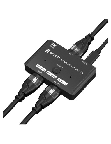 Interruptor HDMI 2.1 Bi-Direccional 8K Y.D.F 2 en 1 Salida