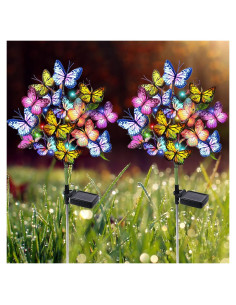 Luces de Jardín Solares Adecorty Paquete de 2 con 34 Mariposas