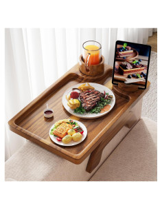 Bandeja para Brazo de Sofá Aofure de Madera Acacia 39x25cm