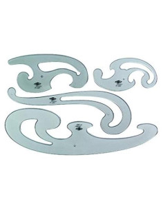 Conjunto de Reglas de Curva Francesa ALVIN FC44 - 4 Tamaños