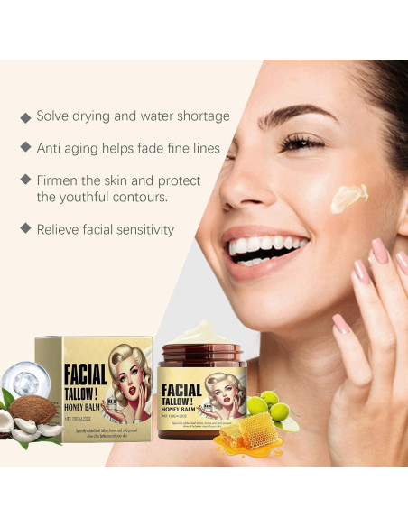 Bálsamo Hidratante Facial de Grasa de Res y Miel 159g