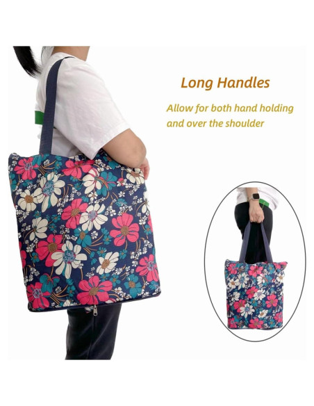 Bolsas de Compras Reutilizables Konish Plegables con Cremallera Bolsas de Compras Reutilizables Konish Plegables con Cremallera