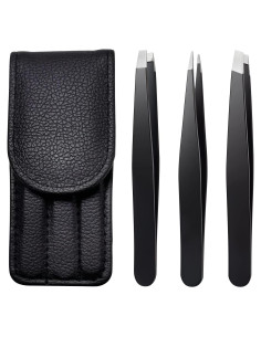 Juego de Pinzas de Precisión TOPMEET Acero Inoxidable Negro