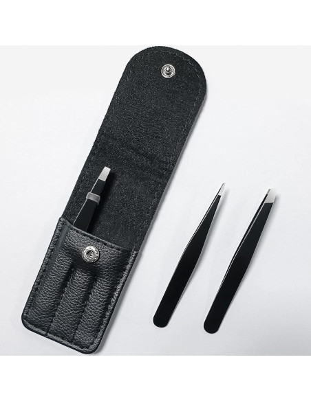 Juego de Pinzas de Precisión TOPMEET Acero Inoxidable Negro Juego de Pinzas de Precisión TOPMEET Acero Inoxidable Negro