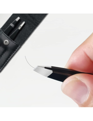 Juego de Pinzas de Precisión TOPMEET Acero Inoxidable Negro