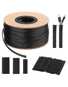 Manga de Cable Trenzada Expandible Pangda 91.5m Negro