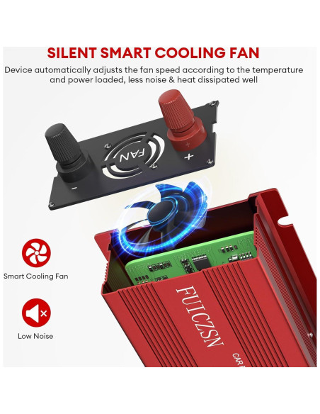 Inversor de Potencia de Coche 600W FUICZSN 12V a 110V AC