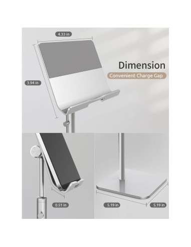 Soporte Ajustable para Tablet ODOSOLA Plata 24-43.94 cm