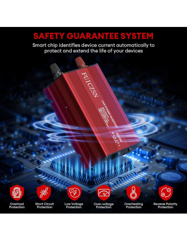 Inversor de Potencia de Coche 600W FUICZSN 12V a 110V AC