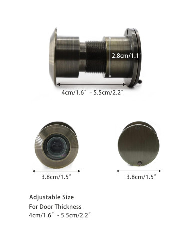 Mirilla de Latón Macizo TOGU TG3828YG Bronce Antiguo 220