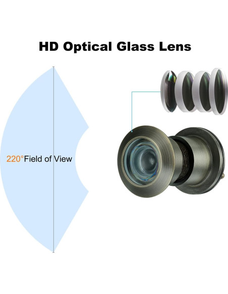 Mirilla de Latón Macizo TOGU TG3828YG Bronce Antiguo 220