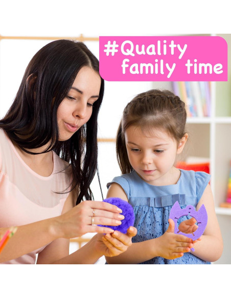 Kit de Manualidades de Pom Pom EZCRA para Niños 4-6 Años - 10 Proyectos Kit de Manualidades de Pom Pom EZCRA para Niños 4-6 Años - 10 Proyectos