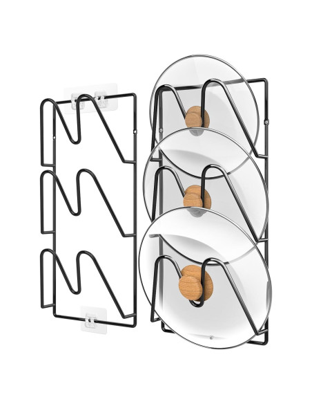 Organizador de tapas de olla Jomoto 6 niveles montaje adhesivo Organizador de tapas de olla Jomoto 6 niveles montaje adhesivo