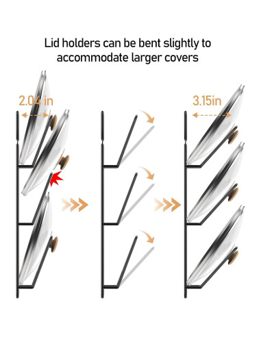 Organizador de tapas de olla Jomoto 6 niveles montaje adhesivo