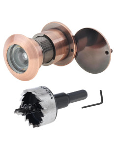 Mirilla de puerta HOJLKLD de latón 220 con cubierta privacidad