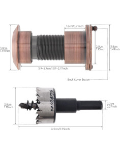 Mirilla de puerta HOJLKLD de latón 220 con cubierta privacidad 2
