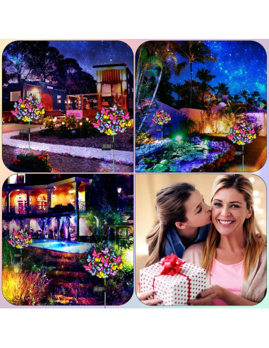 Luces Solares de Jardín WEITEXS 2 Paquete 34 Mariposas LED