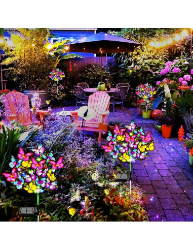 Luces Solares de Jardín WEITEXS 2 Paquete 34 Mariposas LED