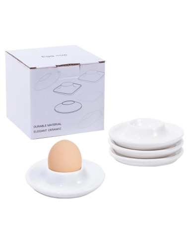 Set de 4 Tazas de Huevo de Cerámica Gimleeton - Blancas