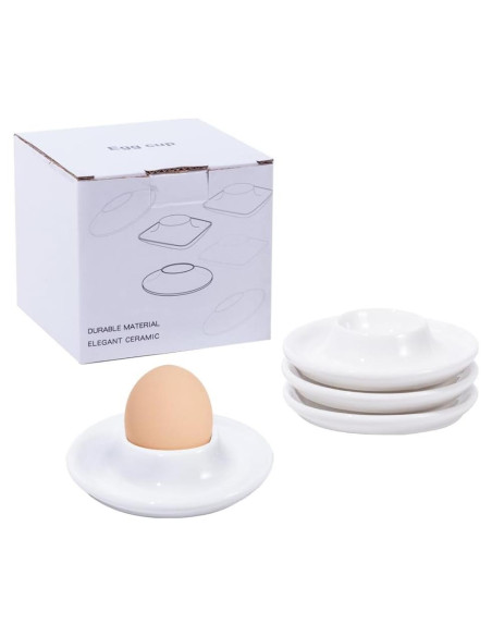 Set de 4 Tazas de Huevo de Cerámica Gimleeton - Blancas Set de 4 Tazas de Huevo de Cerámica Gimleeton - Blancas