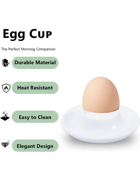 Set de 4 Tazas de Huevo de Cerámica Gimleeton - Blancas Set de 4 Tazas de Huevo de Cerámica Gimleeton - Blancas