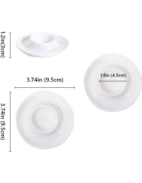 Set de 4 Tazas de Huevo de Cerámica Gimleeton - Blancas Set de 4 Tazas de Huevo de Cerámica Gimleeton - Blancas