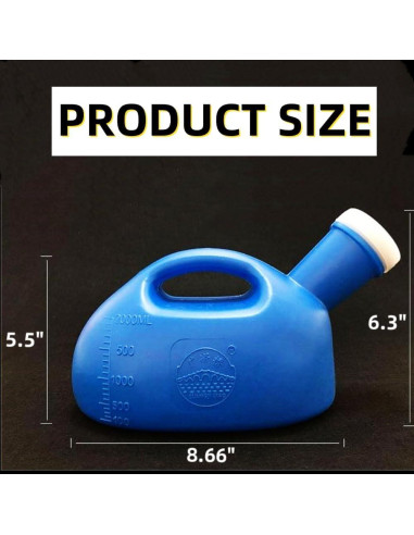 Orinal Masculino Portátil YUMSUM 2000ml Azul para Viajes