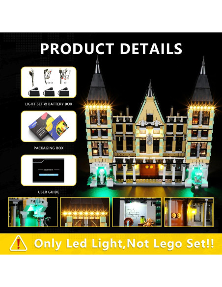 Kit de Luz BOOZUU para Lego 76453 Mansión Malfoy LED