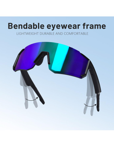 Gafas Deportivas Inteligentes QJF Azul Bluetooth UV400