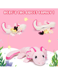 Juguete de Peluche Mamá Axolote IKASA 52 cm Suave con Bebés 2