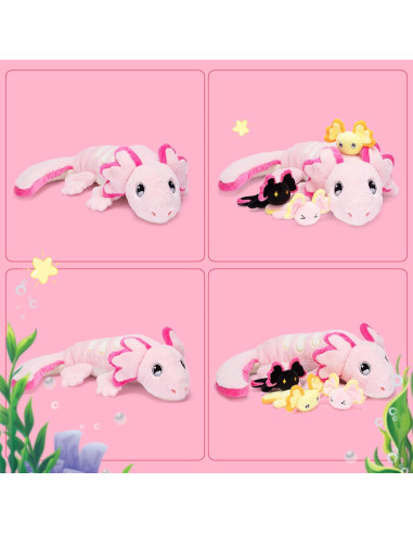 Juguete de Peluche Mamá Axolote IKASA 52 cm Suave con Bebés