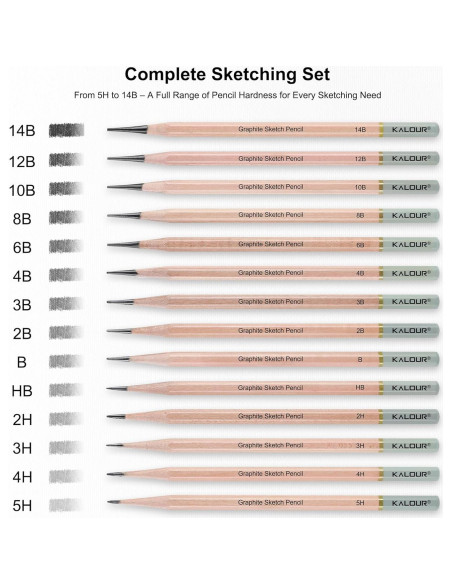 Set de Lápices de Dibujo Profesional KALOUR 18 Piezas
