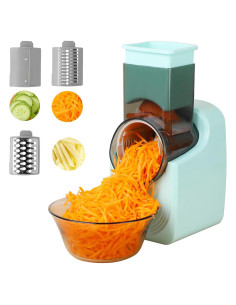 Cortador de Verduras Eléctrico ROXVIEL 3 en 1 con Cuchillas de Acero