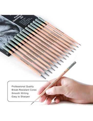 Set de Lápices de Dibujo Profesional KALOUR 18 Piezas