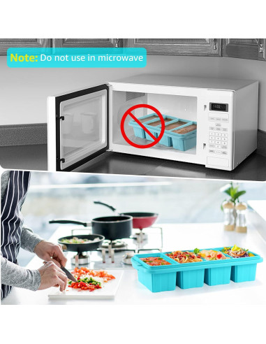 Bandeja de Congelador de Silicona Ztomine 2Pack Aqua 1 Taza
