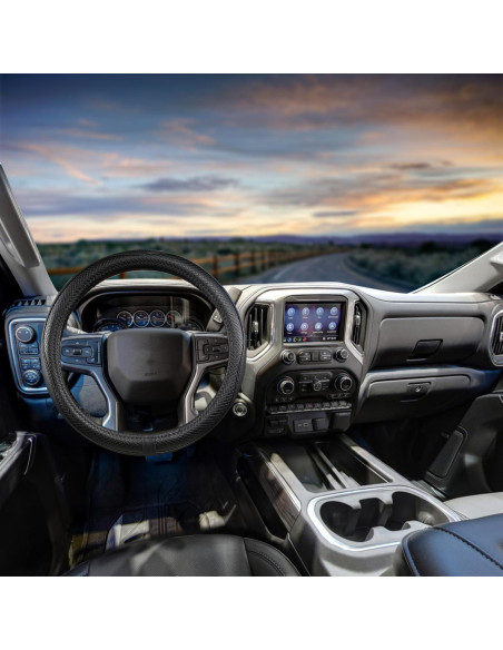 Funda de Volante CACAWIZ para Chevy Silverado y SUV, Negro