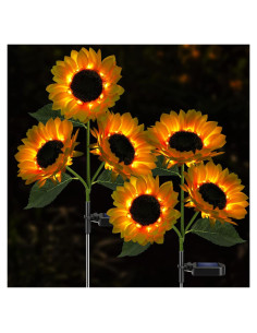 Luces Solares de Girasol Meagoo 800mAh para Jardín - 2 Piezas