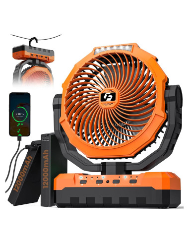 Ventilador de Camping Wavmill 24000mAh Recargable con Luz