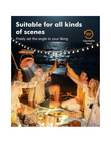 Ventilador de Camping Wavmill 24000mAh Recargable con Luz