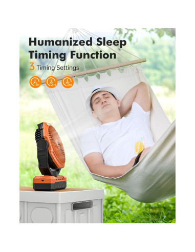 Ventilador de Camping Wavmill 24000mAh Recargable con Luz