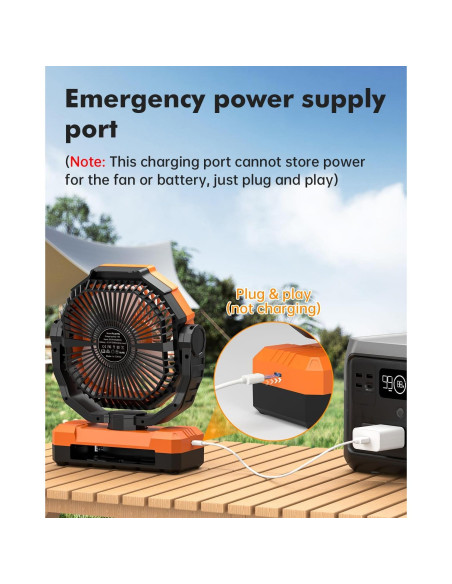 Ventilador de Camping Wavmill 24000mAh Recargable con Luz