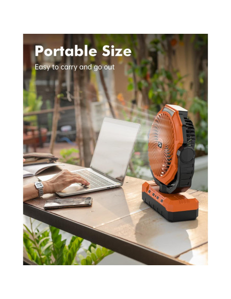 Ventilador de Camping Wavmill 24000mAh Recargable con Luz