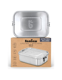Caja Bento de Acero Inoxidable Bambaw 800 ml a Prueba de Fugas
