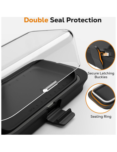 Plato de Mantequilla Hermético Pisol Grande 250g Negro