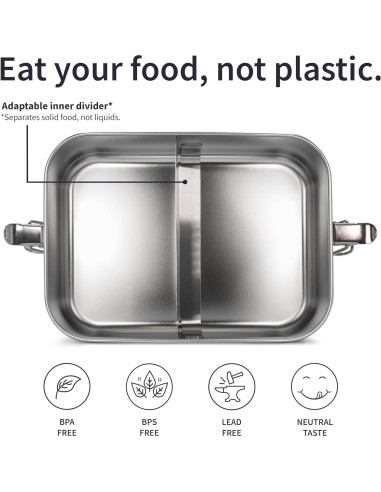 Caja Bento de Acero Inoxidable Bambaw 800 ml a Prueba de Fugas