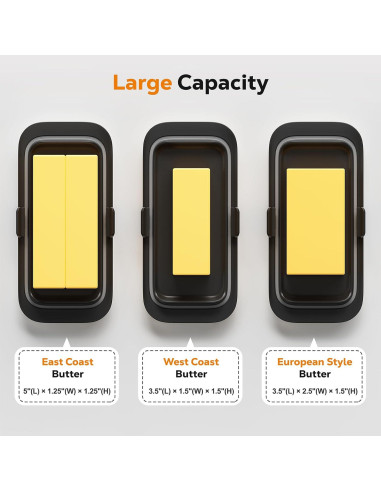 Plato de Mantequilla Hermético Pisol Grande 250g Negro