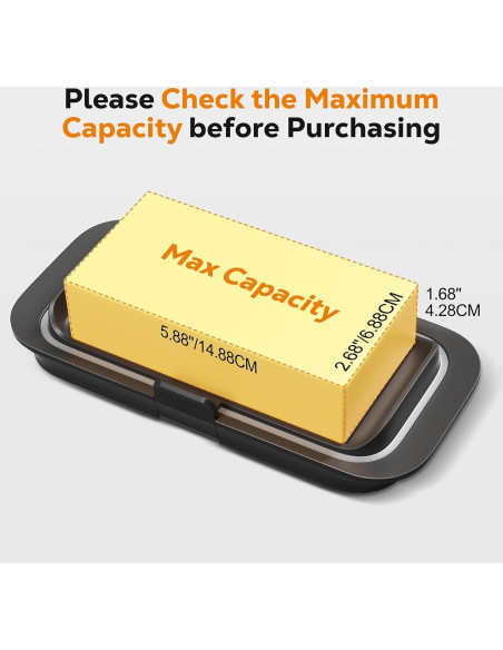 Plato de Mantequilla Hermético Pisol Grande 250g Negro