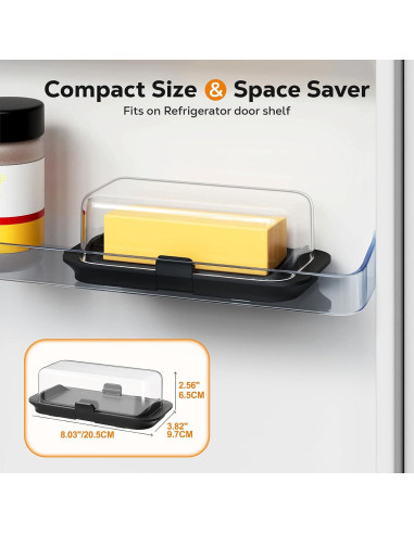 Plato de Mantequilla Hermético Pisol Grande 250g Negro