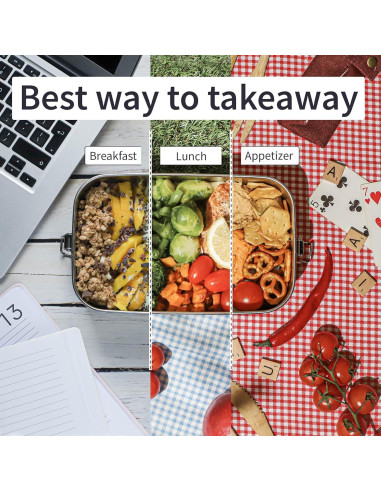 Caja Bento de Acero Inoxidable Bambaw 800 ml a Prueba de Fugas